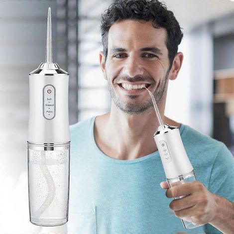Hydropulseur dentaire puissant, jet dentaire portable, pour des dents blanches. (1/5)