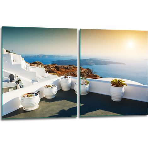 2 plaques de protection en verre pour cuisinière 40x52 paysage (1/5)