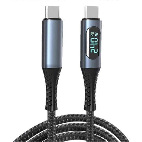 USB-C-Kabel mit LED-Anzeige, 8K-Videokompatibilität, 40 Gbit/s, 240 W USB-C-Schnellladung (1/5)