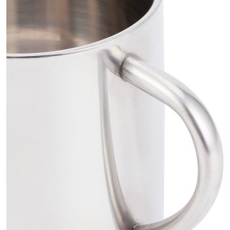 Tasse à Thé en Acier Inoxydable 304 Anti‑Brûlure avec Poignée, Idéale Maison et Bureau