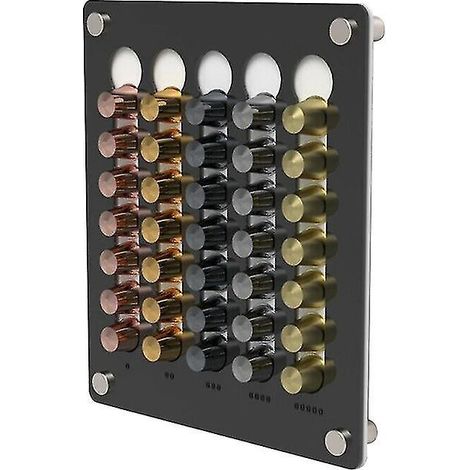 Transparenter, wandmontierter Acryl-Präsentationsständer für Kaffeekapseln – Schwarz (2 Stück) (1/2)
