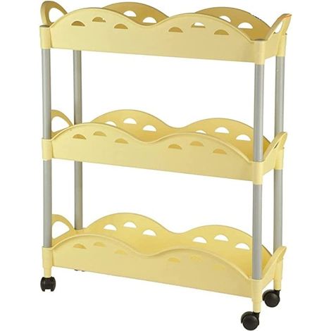 CARRELLO SQUARE 3 PIANO CON RUOTE COLORE AMBRA CM 19 X 56 H68 IN PLASTICA (1/3)