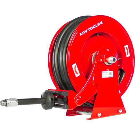 Mw Tools – Enrouleur automatique diesel 15 m Ø 3/4 20 bars – Acier inoxydable laqué UV – Embout guide-tuyau sur 4 galets – SHD3415