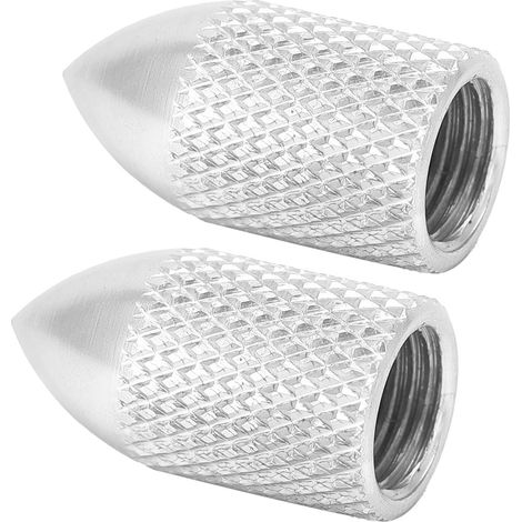 Lot de 2 bouchons de valve de pneu de vélo, protection pluie, style américain, entretien VTT, argent (1/5)