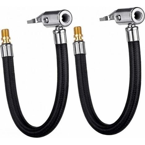 30cm Car Tire Inflator Pump Hose Adapter Valve Tool (2pcs) (1/3)