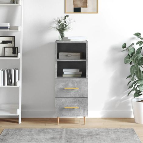 Buffet bas,Buffet Commode industriel Gris béton 34,5x34x90 cm Bois d'ingénierie -QS93853 (1/5)