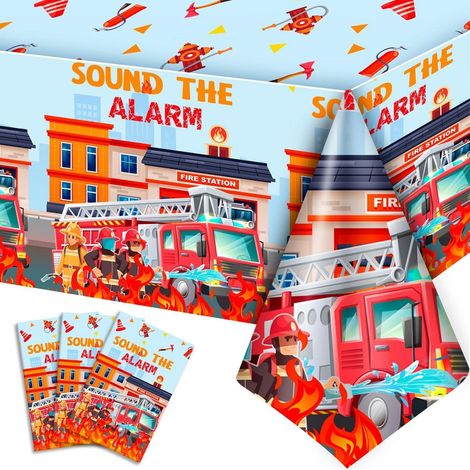 Feuerwehr Tischdecken Set 3 Stück für Kindergeburtstag & Party
