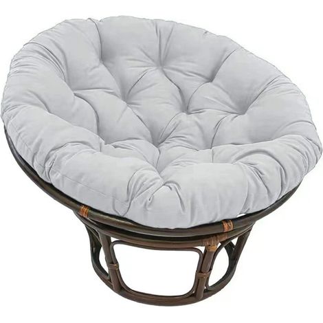 Coussin de Chaise Papasan Épais, Rembourrage Rond 130 cm pour Fauteuil Suspendu, Coussin de Siège de Remplacement Intérieur Extérieur, Housse de Balançoire Confortable (1/5)