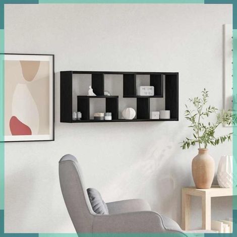 Étagère murale - 862050 - Chêne noir - 36 x 16 x 90 cm - Bois d'ingénierie (1/5)