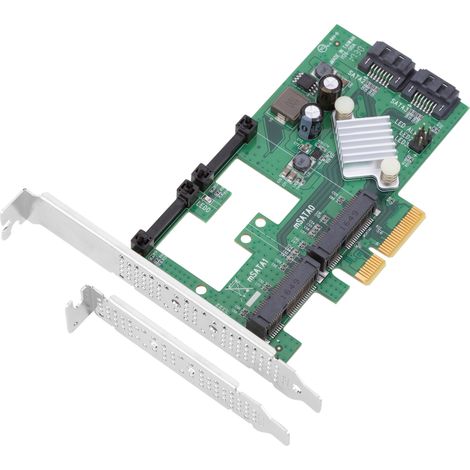 BeMatik - carte PCIe pour SATA3 SATAIII mSATA PCIexpress 2 ports SATA + 2 ports mSATA (1/5)