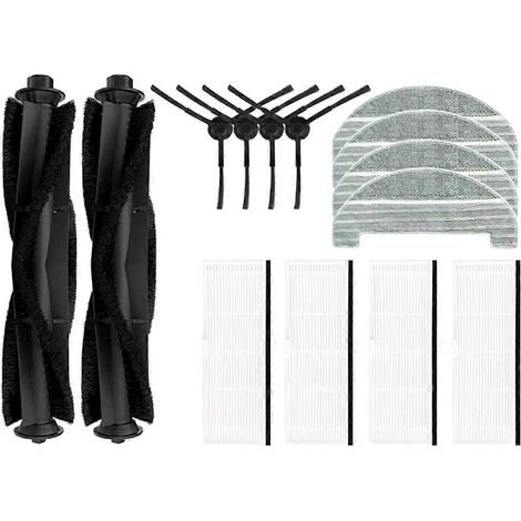 Compatible avec Ultenic T10 aspirateur robot pièces de rechange détachées accessoires brosse principale et latérale filtre HEPA(lot de 14 pièces) (1/5)