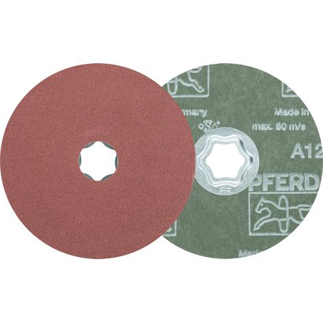 PFERD TOOLS COMBICLICK Korund Fiberscheibe Ø 115 mm A120 für universelle Anwendungen 25 Stk