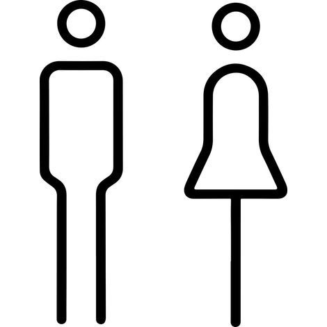 Toilette WC Autocollant,Plaque de Porte Femmes et Hommes,2PCS Sticker 3D Amovible pour Salle de Bain,Signalétique WC en Vinyle Miroir pour Hôtel,Bureau,Maison (Noir) (1/5)