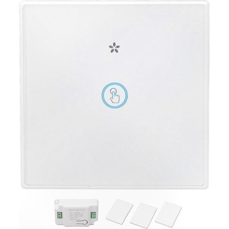 Intelligenter Touch-Wandschalter mit Empfänger, 433-MHz-Funklichtsteuerung, gehärtete Glasfront (1/5)