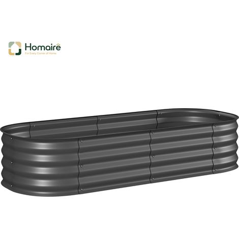 HOMAIRE Hochbeet Pflanzenbeet Modular mit Geschützten Kanten und Bodenlosem Design Dunkelgrau