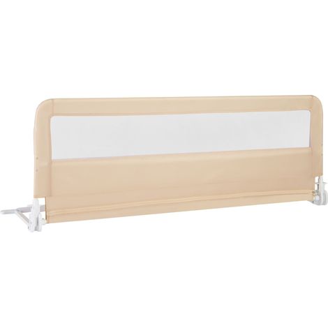 COSTWAY Toddlers Bed Rail Guard 150CM Foldable Baby Bed Rail-Beige