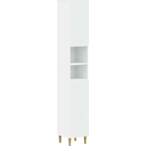vidaXL Armadio da Bagno con Ripiano Aperto ARNHEM Bianco (1/5)