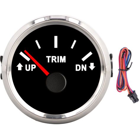Indicatore di assetto marino da 52 mm, impermeabile IP67, retroilluminazione rossa, segnale 0-190 ohm, per yacht, barche da pesca, nero. (1/5)