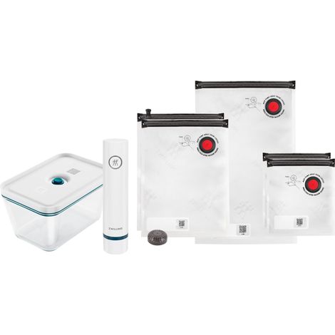 Set de démarrage pour aliments, verre, 7 pièces, pompe, boîtes et sacs sous vide alimentaire (1/5)