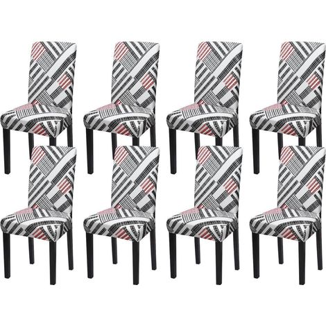 Stuhlhussen 8er Set, Stretch, Waschbar, mit Gummiband, für Esszimmer, Hotel, Hochzeit (1/5)