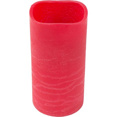 LED Wachs-Stumpenkerze Ø 10cm mit Pustefunktion Adventskerze Weihnachtsdeko - 10x10 cm, rot