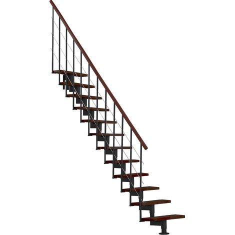 Minka Mittelholmtreppe Style 35 - 304cm Geschosshöhe Walnuss Schwarz