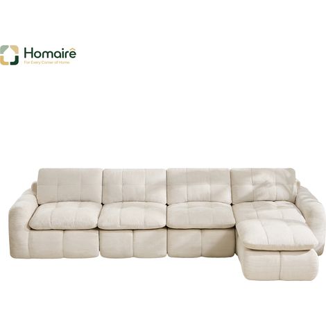 Sofa mit Modulen aus Chenille beige en Polyester 334 x 160 x 68 cm HOMAIRE (1/5)