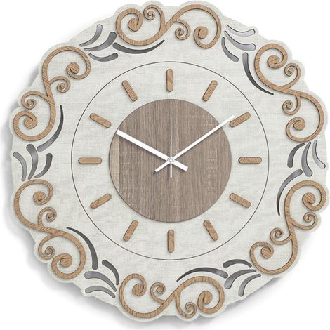 Orologio tondo parete D30 senza numeri in legno laminato TRS