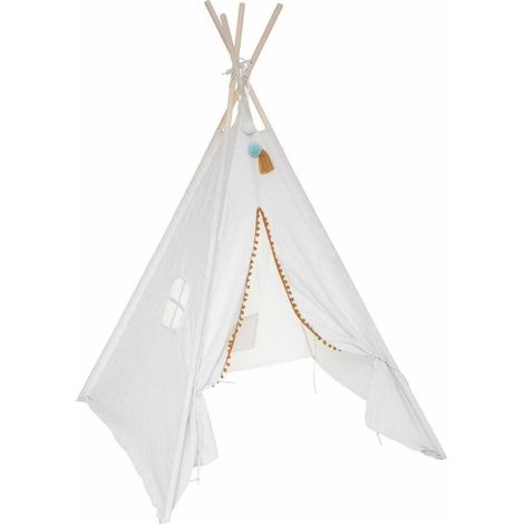 TIPI POUR ENFANTS Tend crème avec fenêtre latérale BOHO (1/5)