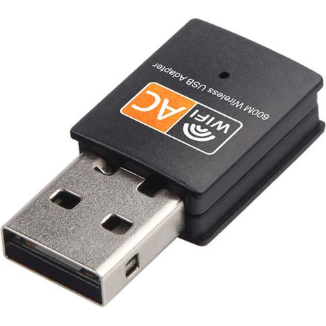 Carte réseau sans fil double bande AC600M pour ordinateur, émetteur de signal WiFi, mini-récepteur USB, portée 100 m (2,4 GHz et 5 GHz). (1/5)