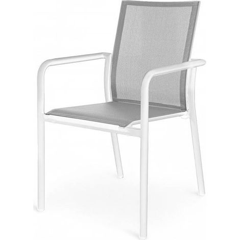 Sedia da giardino Soller 65x55x88 Zumm in alluminio bianco Homms (1/5)