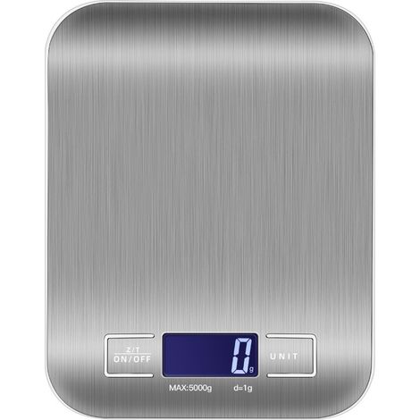 Balance alimentaire, balance de cuisine numérique, 22 LB / 10 kg, capacité 6 balances alimentaires avec fonction réglable pour la cuisine, la cuisine et la préparation des repas, argent (1/5)