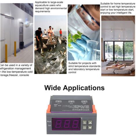 Régulateur de température numérique de micro-ordinateur intelligent MH-1210W Régulateur de thermostat de contrôle de chauffage/refroidissement de haute précision avec capteur (1/5)