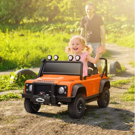 12V Elektro-Kinderauto, Elternfernbedienung, Musik, Hupe, LED, orange OKMYHOME (1/5)