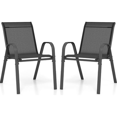 Set of 2 Patio Chairs with Armrests (1/5)