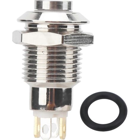 Interrupteur à bouton-poussoir métallique étanche autobloquant de 10 mm avec voyant vert 3 V (1/5)