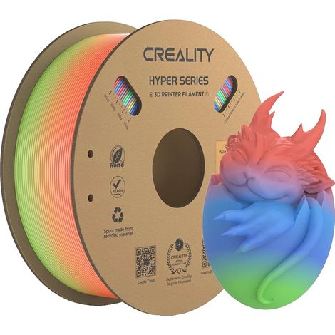 Filamento per stampa 3D, forma solida, materiale PLA, colori sfumati vivaci (1/2)