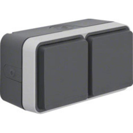 Berker Presa doppia Superficie W.1 Grigio, Grigio luminescente 47753525 (1/2)