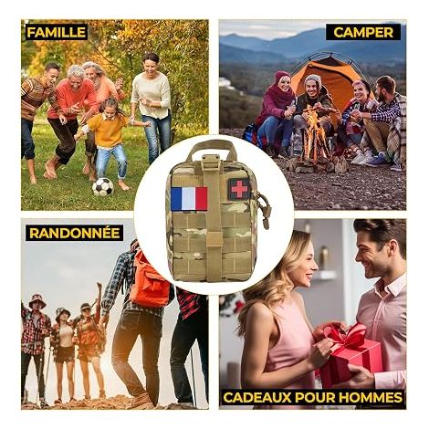 72 in 1 Survival Kit with French Flag Emergency First Aid Kit Practical Survival Bag, Emergency Kit, Survival Military Equipment for Camping (1/4)