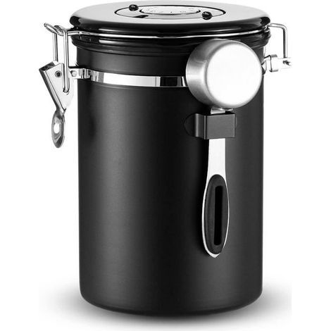 Barattolo per caffè ermetico in acciaio inox - Adatto per chicchi di caffè, zucchero a velo e fondi di caffè - 1,8 L (1/3)