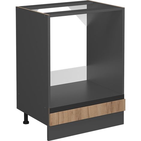 Herdumbauschrank R-Line, Goldkraft Eiche, 60 cm J-Shape, ohne Arbeitsplatte, Vicco