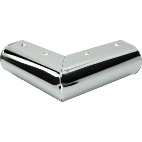 Pata de mueble de esquina, cromo plata, altura 4,5 cm