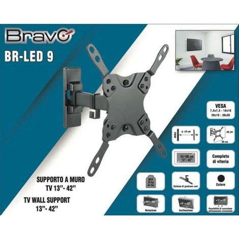 Bravo supporto a muro per tv plasma lcd br led 9 92402637