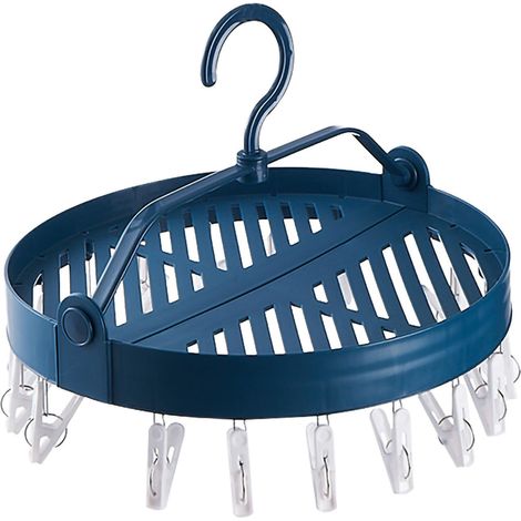 Creative Home Perchero plegable con 18 pinzas y gancho giratorio 360°, secado rápido sin marcas – Ideal para el hogar