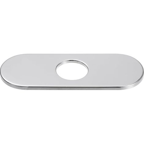 Placa embellecedora para orificio de grifo - [Orificio de 35 mm/1,4 pulgadas], placa embellecedora para fregadero, acero inoxidable, forma de barco cepillada, tono plateado (1/5)