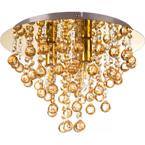 Globo - plafón - LONDON - dorado - vidrio - Ø 38cm - E14 -