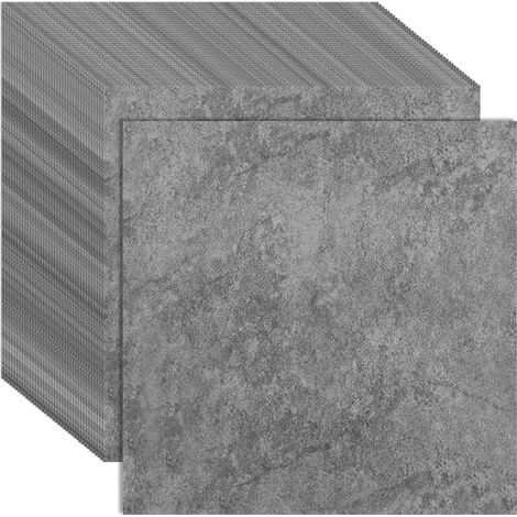 Lot de 40 Dalles PVC Adhésives Sol 30x30cm, Revêtement de Sol Vinyle Autocollant Effet Pierre Grise Moderne, Dalles de Sol Imperméables pour Cuisine et Salle de Bain, Rénovation DIY - 3,6 m² (1/5)
