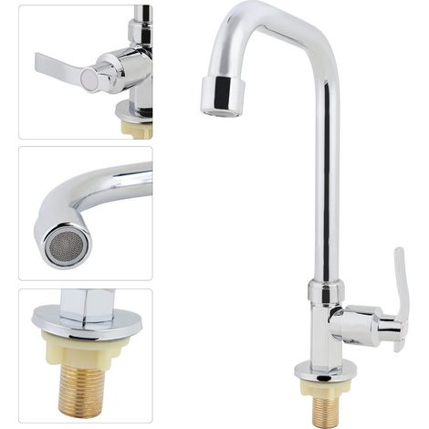 G1/2" en alliage brossé robinet de cuisine eau froide robinets de lavabo de cuisine (1/5)