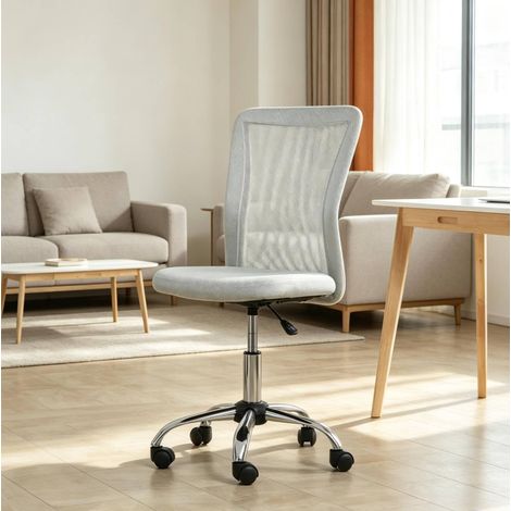 Silla de oficina de malla gris 43x58x90-100 cm, altura ajustable – MEUBLIV (1/5)