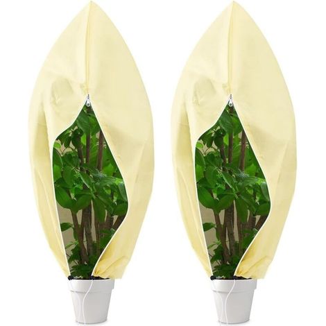 Voile d'Hivernage pour Plantes Extérieur 120x180 cm, 2 Pcs Housses de Protection Contre Le Gel, Couverture Végétale Protection pour Plantes, Toile Hivernage Plante Réutilisable avec Cordon de Serrage (1/5)